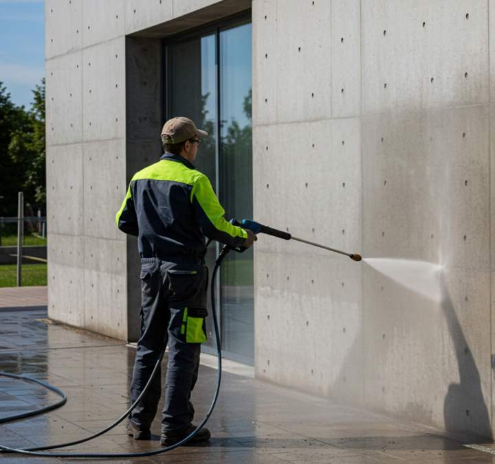 Nettoyage à haute pression de surfaces extérieures